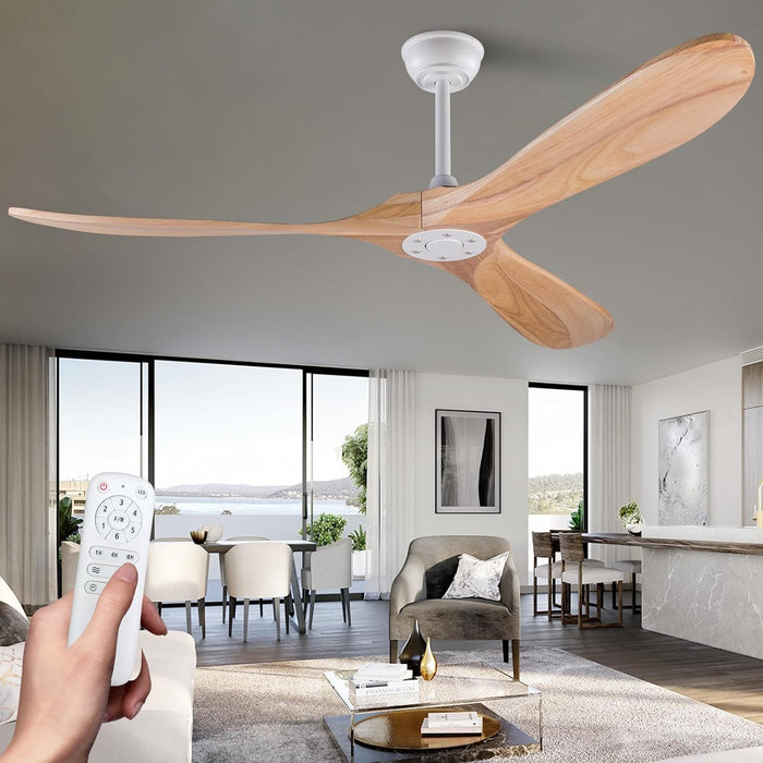 52 in. Ceiling Fans without Lights, Indoor Outdoor Reversible Modern Ceiling Fan with Remote Control, Exterior Ceiling Fans-22-ErisView
