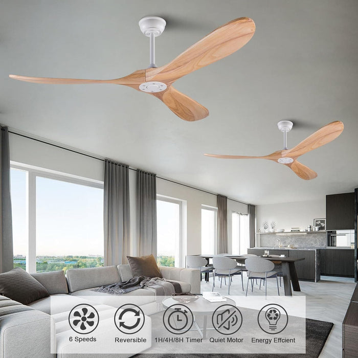 52 in. Ceiling Fans without Lights, Indoor Outdoor Reversible Modern Ceiling Fan with Remote Control, Exterior Ceiling Fans-28-ErisView