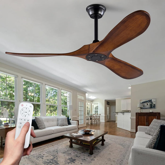 52 in. Ceiling Fans without Lights, Indoor Outdoor Reversible Modern Ceiling Fan with Remote Control, Exterior Ceiling Fans-29-ErisView