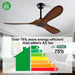 52 in. Ceiling Fans without Lights, Indoor Outdoor Reversible Modern Ceiling Fan with Remote Control, Exterior Ceiling Fans-30-ErisView