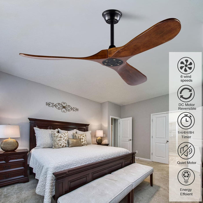 52 in. Ceiling Fans without Lights, Indoor Outdoor Reversible Modern Ceiling Fan with Remote Control, Exterior Ceiling Fans-7-ErisView