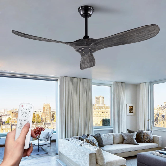52 in. Ceiling Fans without Lights, Indoor Outdoor Reversible Modern Ceiling Fan with Remote Control, Exterior Ceiling Fans-8-ErisView