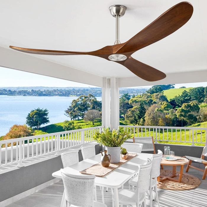 52 in. Ceiling Fans without Lights for Living Room Bedroom, Propeller Ceiling Fan with Remote Control for Outdoor Patio, Porch Fans -11-ErisView