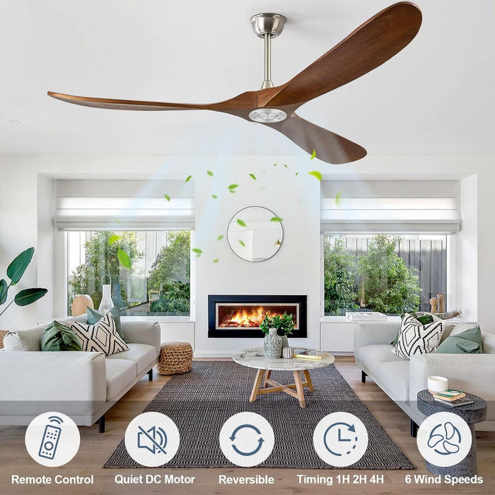 52 in. Ceiling Fans without Lights for Living Room Bedroom, Propeller Ceiling Fan with Remote Control for Outdoor Patio, Porch Fans -13-ErisView