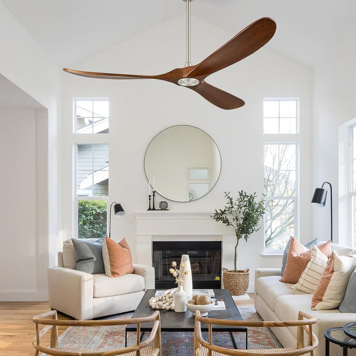52 in. Ceiling Fans without Lights for Living Room Bedroom, Propeller Ceiling Fan with Remote Control for Outdoor Patio, Porch Fans -17-ErisView