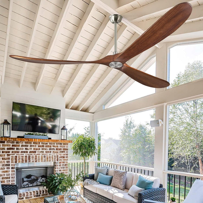 52 in. Ceiling Fans without Lights for Living Room Bedroom, Propeller Ceiling Fan with Remote Control for Outdoor Patio, Porch Fans -18-ErisView
