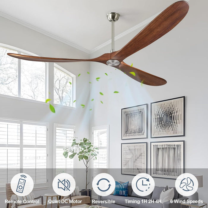 52 in. Ceiling Fans without Lights for Living Room Bedroom, Propeller Ceiling Fan with Remote Control for Outdoor Patio, Porch Fans -20-ErisView