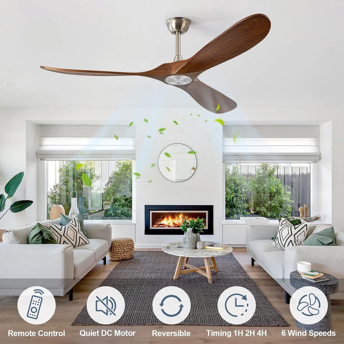 52 in. Ceiling Fans without Lights for Living Room Bedroom, Propeller Ceiling Fan with Remote Control for Outdoor Patio, Porch Fans -3-ErisView
