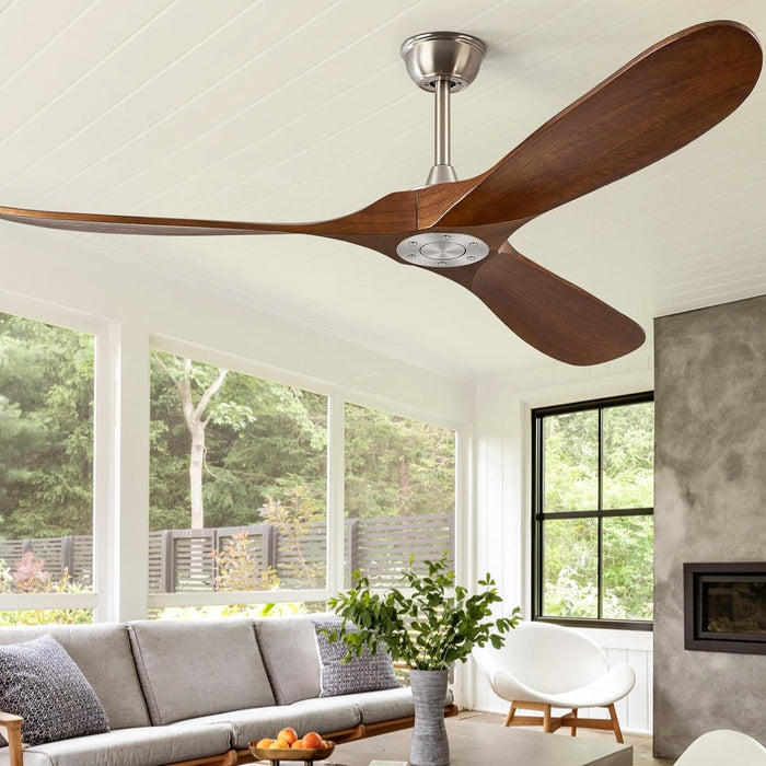 52 in. Ceiling Fans without Lights for Living Room Bedroom, Propeller Ceiling Fan with Remote Control for Outdoor Patio, Porch Fans -1-ErisView