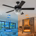 52 in. Chandelier Ceiling Fan with Remote, Crystal Fan Light, Indoor Silent Reversible Fan for Summer Winter-3-ErisView