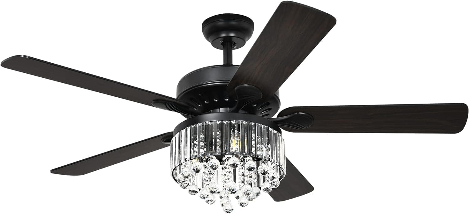 52 in. Chandelier Ceiling Fan with Remote, Crystal Fan Light, Indoor Silent Reversible Fan for Summer Winter-7-ErisView