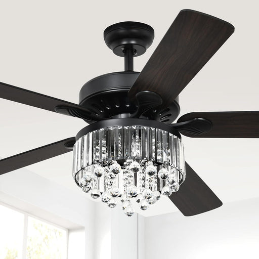 52 in. Chandelier Ceiling Fan with Remote, Crystal Fan Light, Indoor Silent Reversible Fan for Summer Winter-1-ErisView