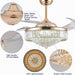 52 in. Chrome Dimmable Chandelier Ceiling Fan with Lights, Retractable Crystal Ceiling Fan Chandelier with Remote Control for Bedroom Living Room -16-ErisView