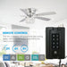 52 in. Chrome Remote Control Ceiling Fan and Light, Flush Mount Ceiling Fan with Light, Low Profile Crystal Chandelier Ceiling Fan for Bedroom-5-ErisView