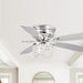 52 in. Chrome Remote Control Ceiling Fan and Light, Flush Mount Ceiling Fan with Light, Low Profile Crystal Chandelier Ceiling Fan for Bedroom-9-ErisView