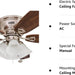 52 in. Classic Flush Mount Indoor LED Ceiling Fan with Light, Pull Chain, Quick-2-Hang, Fast Ceiling Fan Summer Winter, Brushed Nickel Ceiling Fan-14-ErisView