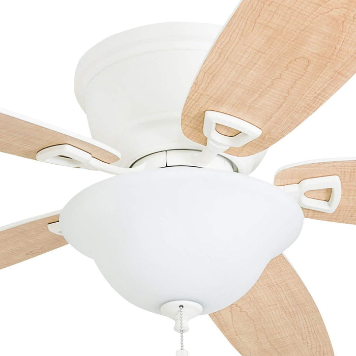 52 in. Classic Flush Mount Indoor LED Ceiling Fan with Light, Pull Chain, Quick-2-Hang, Fast Ceiling Fan Summer Winter, Brushed Nickel Ceiling Fan-24-ErisView
