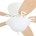52 in. Classic Flush Mount Indoor LED Ceiling Fan with Light, Pull Chain, Quick-2-Hang, Fast Ceiling Fan Summer Winter, Brushed Nickel Ceiling Fan-24-ErisView