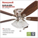 52 in. Classic Flush Mount Indoor LED Ceiling Fan with Light, Pull Chain, Quick-2-Hang, Fast Ceiling Fan Summer Winter, Brushed Nickel Ceiling Fan-2-ErisView