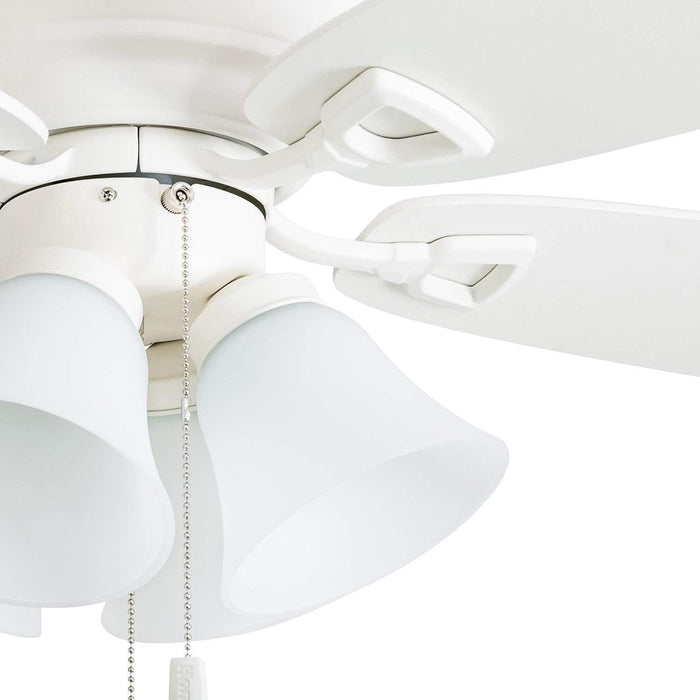 52 in. Classic Flush Mount Indoor LED Ceiling Fan with Light, Pull Chain, Quick-2-Hang, Fast Ceiling Fan Summer Winter, Brushed Nickel Ceiling Fan-34-ErisView