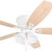 52 in. Classic Flush Mount Indoor LED Ceiling Fan with Light, Pull Chain, Quick-2-Hang, Fast Ceiling Fan Summer Winter, Brushed Nickel Ceiling Fan-35-ErisView