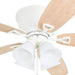 52 in. Classic Flush Mount Indoor LED Ceiling Fan with Light, Pull Chain, Quick-2-Hang, Fast Ceiling Fan Summer Winter, Brushed Nickel Ceiling Fan-36-ErisView