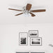 52 in. Classic Flush Mount Indoor LED Ceiling Fan with Light, Pull Chain, Quick-2-Hang, Fast Ceiling Fan Summer Winter, Brushed Nickel Ceiling Fan-3-ErisView