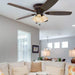 52 in. Classic Flush Mount Indoor LED Ceiling Fan with Light, Pull Chain, Quick-2-Hang, Fast Ceiling Fan Summer Winter, Brushed Nickel Ceiling Fan-41-ErisView