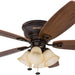 52 in. Classic Flush Mount Indoor LED Ceiling Fan with Light, Pull Chain, Quick-2-Hang, Fast Ceiling Fan Summer Winter, Brushed Nickel Ceiling Fan-46-ErisView