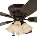 52 in. Classic Flush Mount Indoor LED Ceiling Fan with Light, Pull Chain, Quick-2-Hang, Fast Ceiling Fan Summer Winter, Brushed Nickel Ceiling Fan-48-ErisView