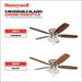 52 in. Classic Flush Mount Indoor LED Ceiling Fan with Light, Pull Chain, Quick-2-Hang, Fast Ceiling Fan Summer Winter, Brushed Nickel Ceiling Fan-4-ErisView