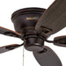 52 in. Classic Flush Mount Indoor LED Ceiling Fan with Light, Pull Chain, Quick-2-Hang, Fast Ceiling Fan Summer Winter, Brushed Nickel Ceiling Fan-50-ErisView