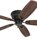 52 in. Classic Flush Mount Indoor LED Ceiling Fan with Light, Pull Chain, Quick-2-Hang, Fast Ceiling Fan Summer Winter, Brushed Nickel Ceiling Fan-51-ErisView