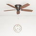 52 in. Classic Flush Mount Indoor LED Ceiling Fan with Light, Pull Chain, Quick-2-Hang, Fast Ceiling Fan Summer Winter, Brushed Nickel Ceiling Fan-53-ErisView