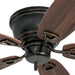 52 in. Classic Flush Mount Indoor LED Ceiling Fan with Light, Pull Chain, Quick-2-Hang, Fast Ceiling Fan Summer Winter, Brushed Nickel Ceiling Fan-59-ErisView