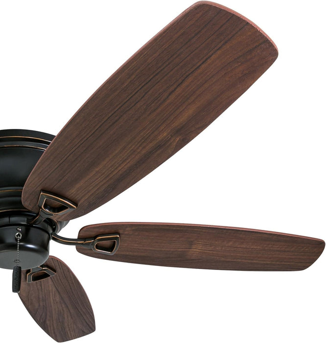 52 in. Classic Flush Mount Indoor LED Ceiling Fan with Light, Pull Chain, Quick-2-Hang, Fast Ceiling Fan Summer Winter, Brushed Nickel Ceiling Fan-61-ErisView