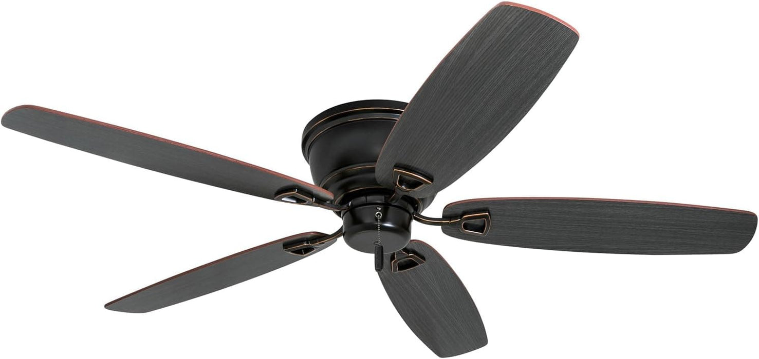 52 in. Classic Flush Mount Indoor LED Ceiling Fan with Light, Pull Chain, Quick-2-Hang, Fast Ceiling Fan Summer Winter, Brushed Nickel Ceiling Fan-62-ErisView