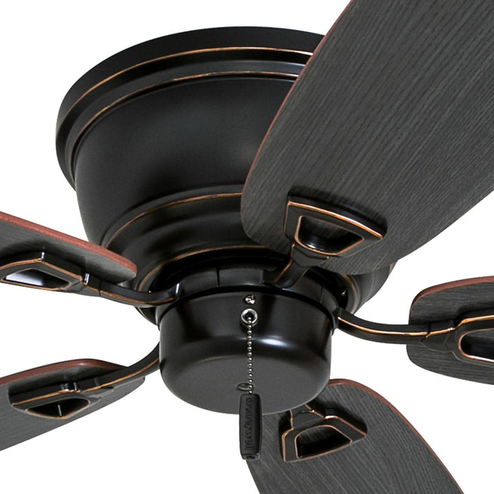 52 in. Classic Flush Mount Indoor LED Ceiling Fan with Light, Pull Chain, Quick-2-Hang, Fast Ceiling Fan Summer Winter, Brushed Nickel Ceiling Fan-63-ErisView