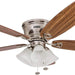 52 in. Classic Flush Mount Indoor LED Ceiling Fan with Light, Pull Chain, Quick-2-Hang, Fast Ceiling Fan Summer Winter, Brushed Nickel Ceiling Fan-9-ErisView
