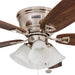 52 in. Classic Flush Mount Indoor LED Ceiling Fan with Light, Pull Chain, Quick-2-Hang, Fast Ceiling Fan Summer Winter, Brushed Nickel Ceiling Fan-1-ErisView