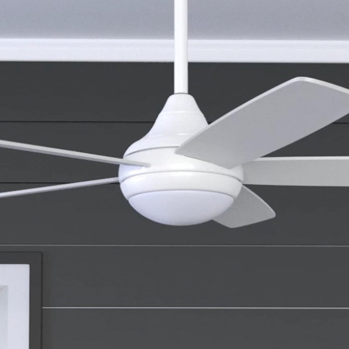 52 in. Contemporary Ceiling Fan with Light, Farmhouse Remote Control Recessed Ceiling Fan Light Fixture, 5 Blades White Grey Oak Ceiling Fan-2-ErisView