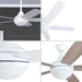 52 in. Contemporary Ceiling Fan with Light, Farmhouse Remote Control Recessed Ceiling Fan Light Fixture, 5 Blades White Grey Oak Ceiling Fan-7-ErisView