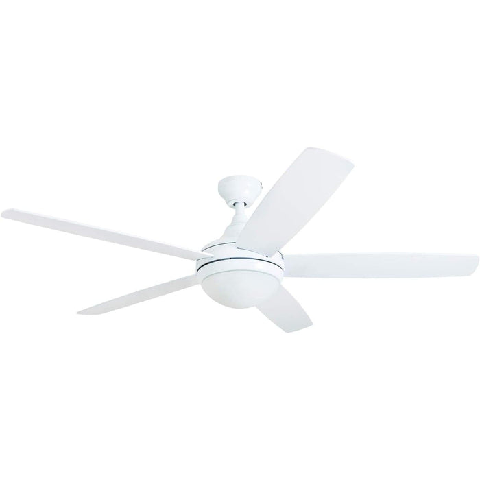 52 in. Contemporary Ceiling Fan with Light, Farmhouse Remote Control Recessed Ceiling Fan Light Fixture, 5 Blades White Grey Oak Ceiling Fan-1-ErisView
