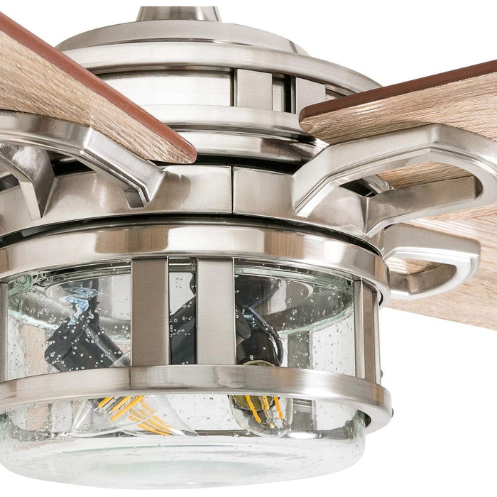 52 in. Contemporary Ceiling Fan with Light, Indoor Ceiling Fan and Light Remote Control, Reversible Ceiling Fan, Brushed Nickel Ceiling Fan-10-ErisView