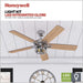 52 in. Contemporary Ceiling Fan with Light, Indoor Ceiling Fan and Light Remote Control, Reversible Ceiling Fan, Brushed Nickel Ceiling Fan-3-ErisView