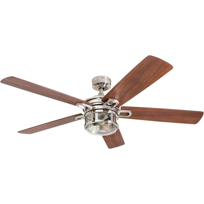 52 in. Contemporary Ceiling Fan with Light, Indoor Ceiling Fan and Light Remote Control, Reversible Ceiling Fan, Brushed Nickel Ceiling Fan-8-ErisView