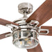 52 in. Contemporary Ceiling Fan with Light, Indoor Ceiling Fan and Light Remote Control, Reversible Ceiling Fan, Brushed Nickel Ceiling Fan-9-ErisView