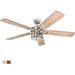 52 in. Contemporary Ceiling Fan with Light, Indoor Ceiling Fan and Light Remote Control, Reversible Ceiling Fan, Brushed Nickel Ceiling Fan-1-ErisView