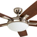 52 in. Contemporary Ceiling Fan with Light, Indoor Ceiling Fan and Light Remote Control, Reversible Ceiling Fan Winter Summer, Brushed Nickel Ceiling Fan-13-ErisView