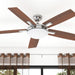 52 in. Contemporary Ceiling Fan with Light, Indoor Ceiling Fan and Light Remote Control, Reversible Ceiling Fan Winter Summer, Brushed Nickel Ceiling Fan-2-ErisView